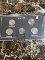 2002-P State Quarter Set  TN-OH-LA-IN-MS