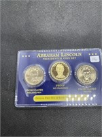 1st Day of Issue 3 President Dollars ABRAHAM LINC