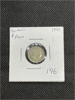 WWII 1941 Austalian 3 Pence Coin