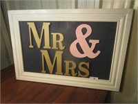 Cute Framed Mr. & Mrs. Sign