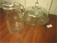 Glass Pitcher and Cloche