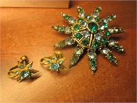 Vintage Matching Brooch and Earrings