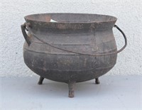 Antique Cast Iron Footed Cauldron / Pot