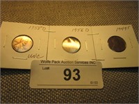 1958 D, 1956 D and 1949 S Wheat Pennies