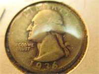 1936 D Silver Quarter