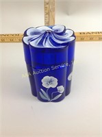 Fenton Cobalt Blue Jar with Lid