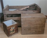 Antique Wooden Boxes, Etc