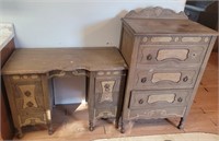 Antique Chest of Drawers & Vanity Set