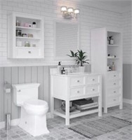 Canterbury 36-in White Single Sink Bathroom Vanity