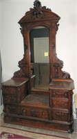 1870's Victorian Walnut Marble Top Dresser