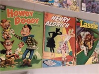 3 COMICS 1953 LESSIE,HOWDY DOODY,HENRY ALDRICH