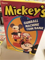 OLD MICKEY MOUSE GUMBALL MACHINE IN ORIGINAL BOX