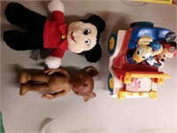 MICKEY MOUSE CAR STUFED DOLL RUBBER DOLL