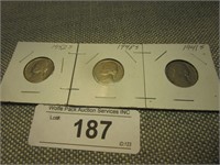 1952 S, 1948 S and 1941 S Nickels