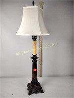 Marble & cast metal table lamp