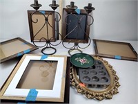 Assorted picture frames, mirror, metal