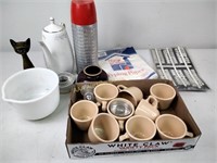 Homer Laughlin restaurant coffee cups, thermos,