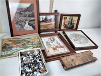 Framed pictures incl. paint by number, Native