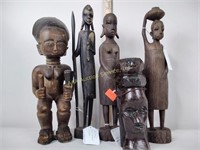 Carved wood African figures