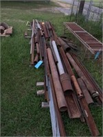 LOT OF STEEL PIPE AND ANGLE IRON
