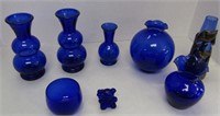 Lot of Cobalt Blue Glass Items