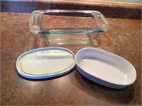 Pyrex Bread pan and refrigerator dish