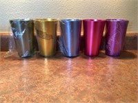 Colored metal cups
