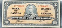 1937 Canadian $2 Bill UNCIRCULATED
