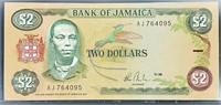 1960 Bank Of Jamaica $2 Bill UNCIRCULATED