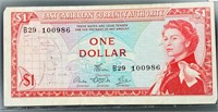 1965 East Caribbean Currency One Dollar Bill UNC