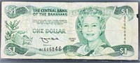 1996 Bank Of The Bahamas $1 Bill NEARLY UNC