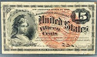 1863 US Fractional Currency 15 Cents Bill CL UNC