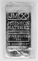 10 oz. Johnson Matthey Silver Bar Collectible!