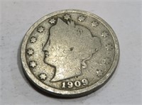 1909 Readable Date V Nickel