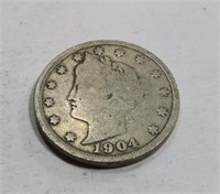 1904 Readable Date V nickel