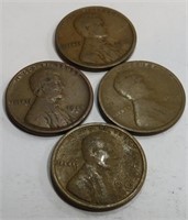 Lot of (4) Lincoln Wheat TEEN Cents