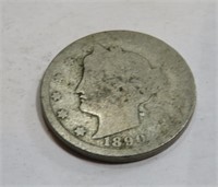 1890 Better Date Low Grade V Nickel
