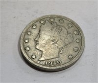 1910 Readable Date V Nickel