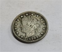 1909 Full Liberty Readable Date V Nickel