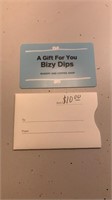 $10.00 Bizy Dips gift card