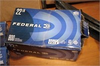 BOX OF FEDERAL 800 RND 22 AMMO , MAY HAVE FEW GONE