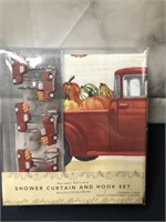 Fall Shower Curtain And Hooks