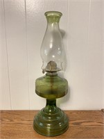 Vintage Green Oil Lamp w/ Oil