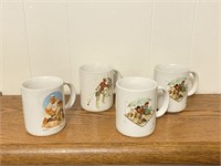 4 Pcs. Norman Rockwell Mugs