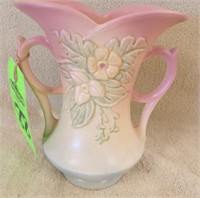 HULL POTTERY DOUBLE HANDLE VASE, W-6-7 1/2"