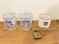 Football Themed Cups and Lock