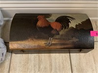 LIDDED ROOSTER THEME DECORATIVE BOX