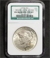 1922 Peace Silver Dollar from Binion Hoard
