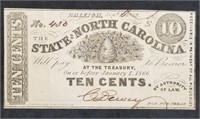 1862 North Carolina 10-Cent Fractional Note