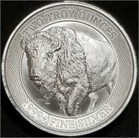 2 Troy Oz .999+ Fine Silver MintID Buffalo Round